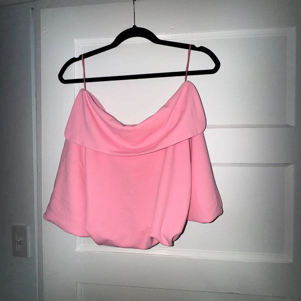 NWT Zara Pink Bubble Strapless Top / Skirt‎ Bubble Lined/ Size M